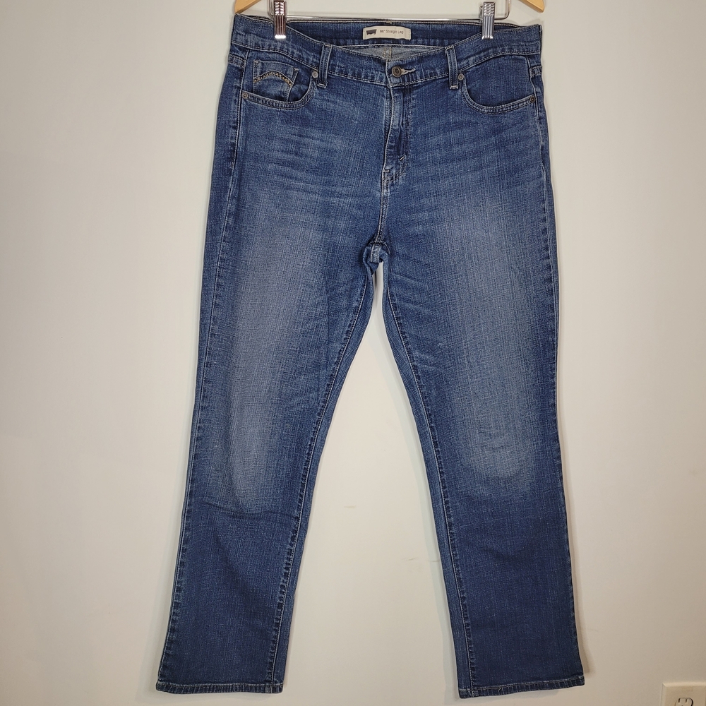 LEVI's Men's 505 Straight Leg Blue Jeans